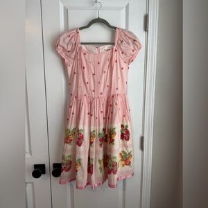 Emily Temple Cute Strawberry Fruit Border Dress Pink Sweet Lolita Cotton Japan